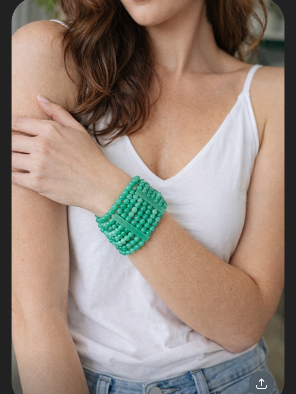 Vintage BC Jade Multi Strand Bracelet‎